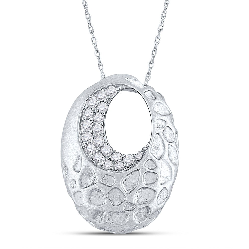 14Kt White Gold 1/6Ctw-Dia Cn Fashion Pendant (2.74 grams)