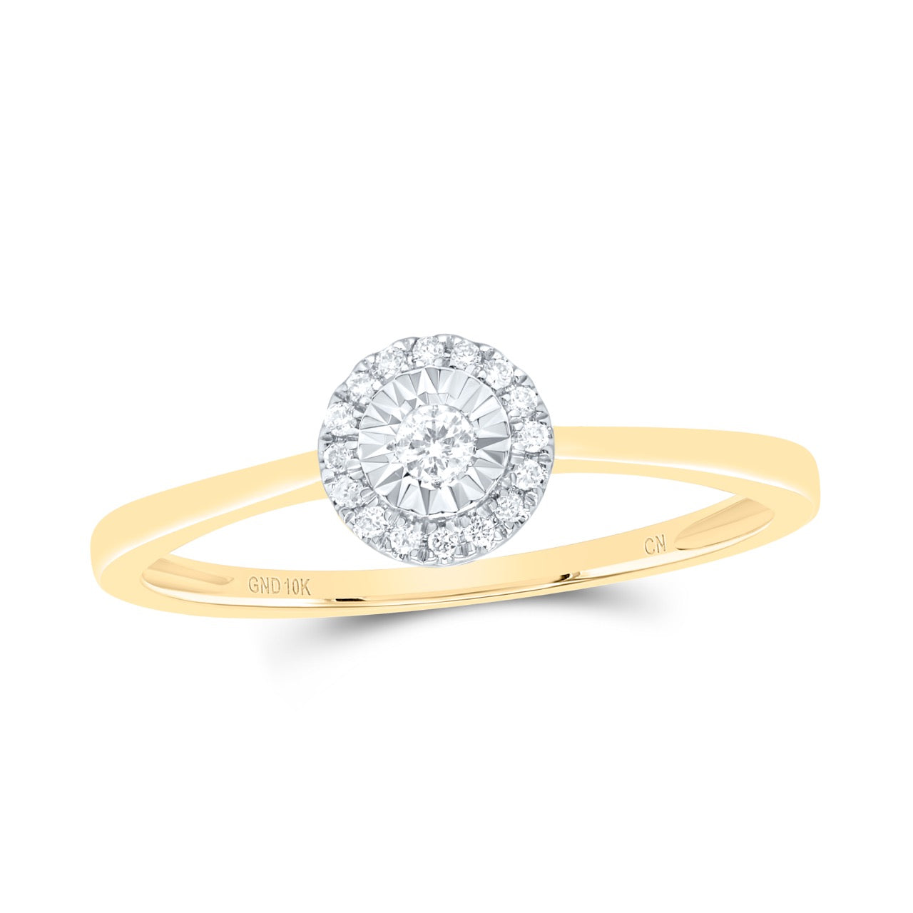 Gold Fashion Ring 1/12 Cttw Round Natural Diamond Womens (1.36 grams)