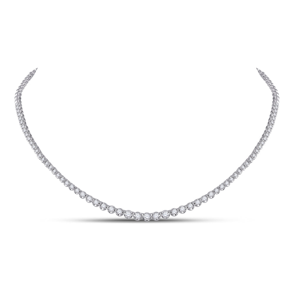 14Kt White Gold 2 Ctw-Diamond Ana M Fashion Necklace (19.17 grams)