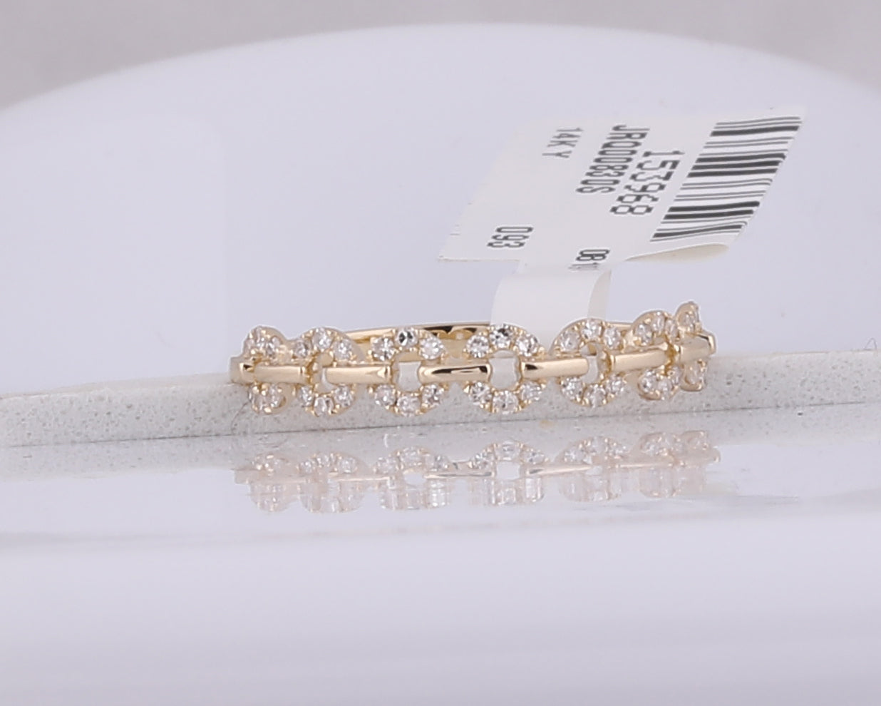 Gold Stackable Band Ring 1/6 Cttw Round Natural Diamond Womens (1.22 grams)