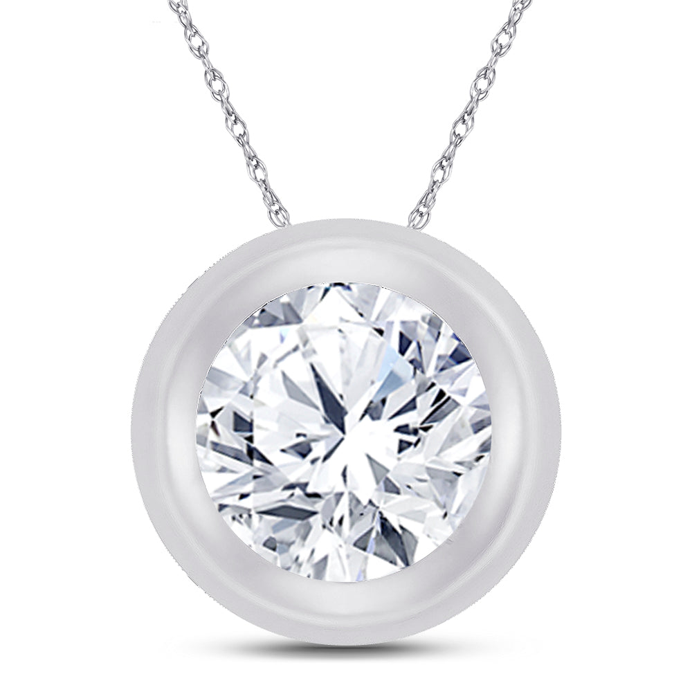 10Kt White Gold 1/4Ctw-Dia P1 Fashion Round Pendant (0.57 grams)