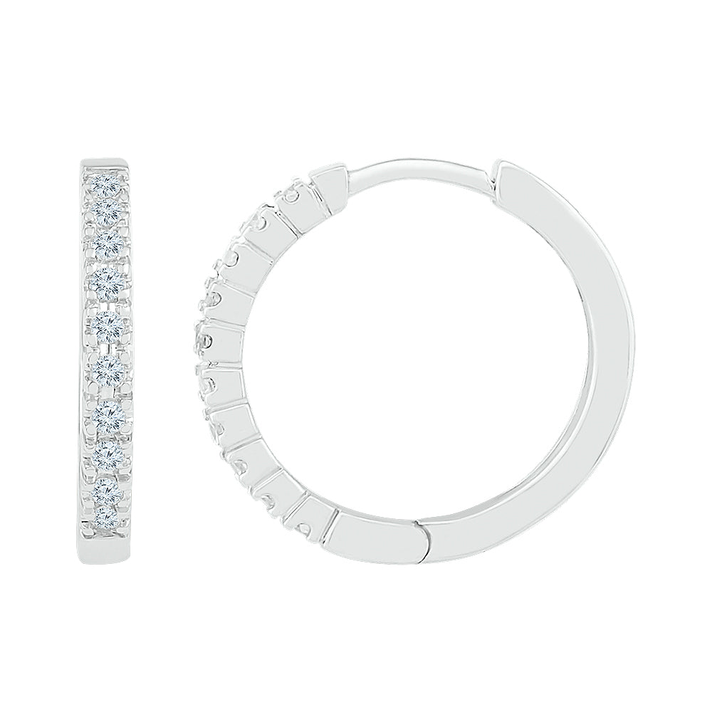 1/4Ctw-Dia P1 Fashion High Hoops Earring (2.1 grams)