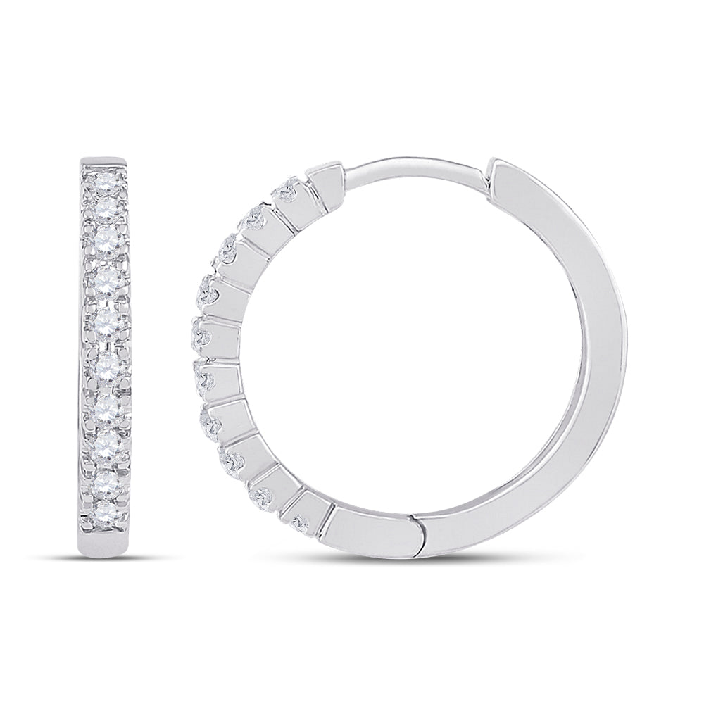 1/4Ctw-Dia P1 Fashion High Hoops Earring (2.1 grams)