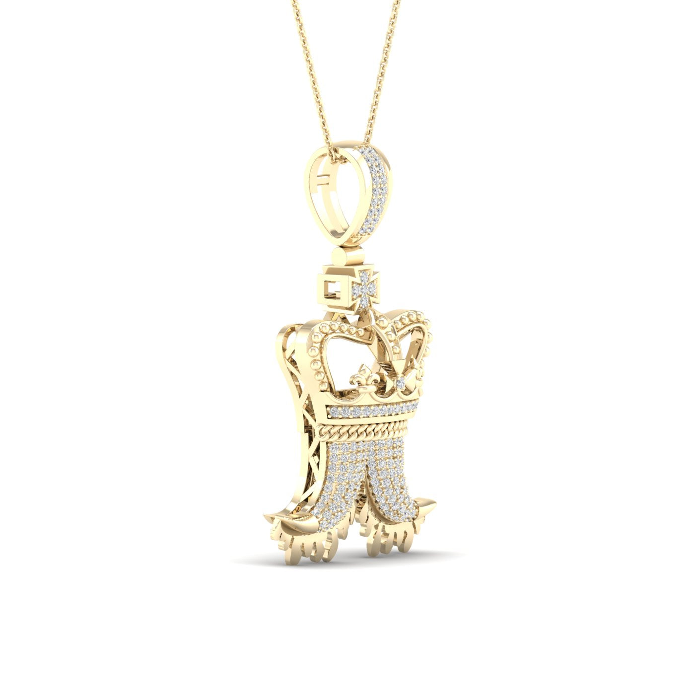 10Kt Yellow Gold 1/3Ct-Dia Micro-Pave Men'S Charm (2.27 grams)