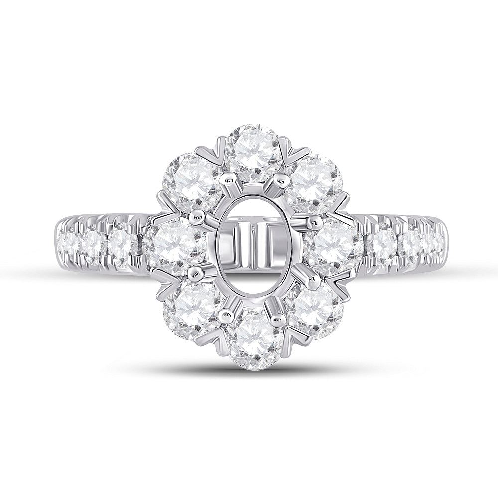 14Kt White Gold 2 3/8Ct-Dia Ana M 3/4Ct-Coval Bridal Ring (5.57 grams)
