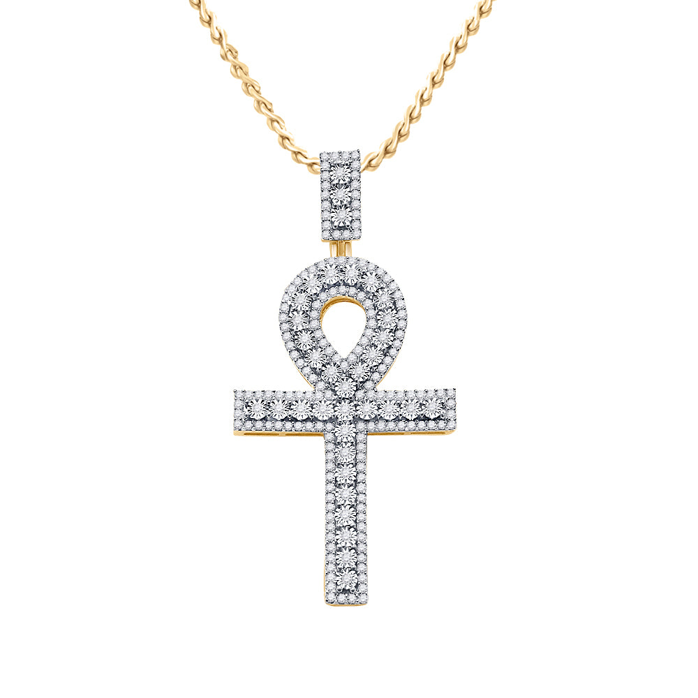 1 Ctw-Dia Ankh Cross Pendant (5.2 grams)