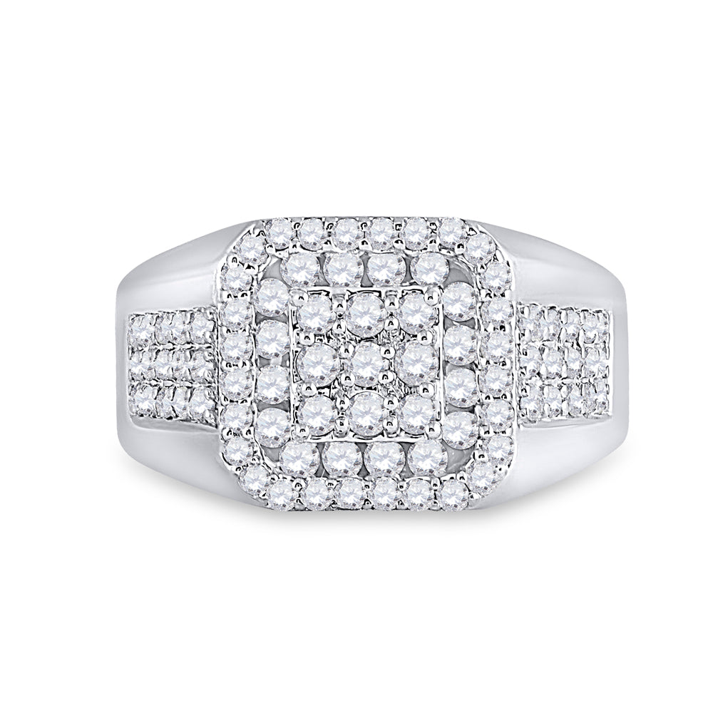 14Kt White Gold 1 1/4Ct-Dia Mens Ring (6.87 grams)