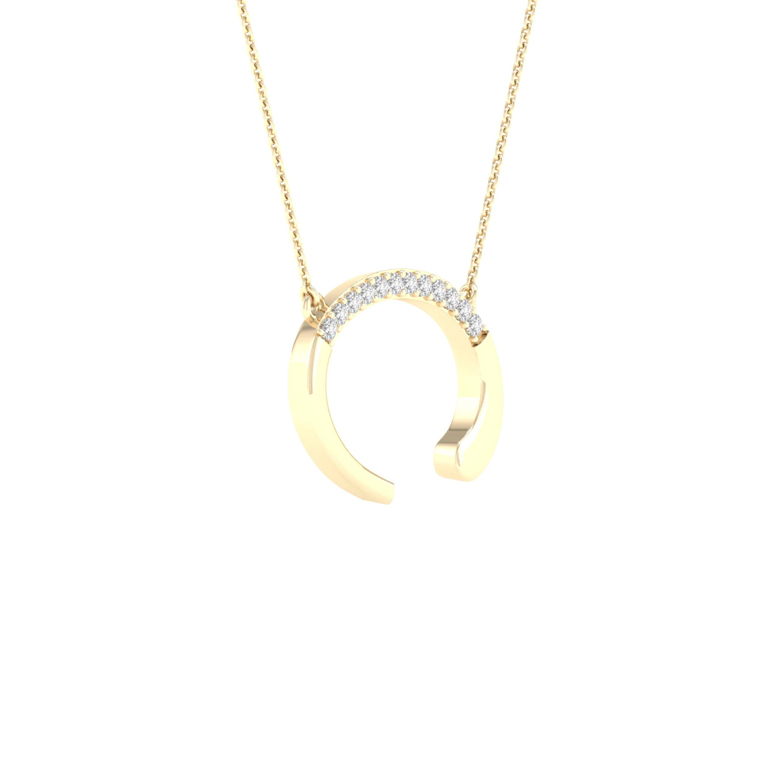 10Kt Yellow Gold 1/20Ctw-Dia Ladies Initial C" Necklace" (1.08 grams)