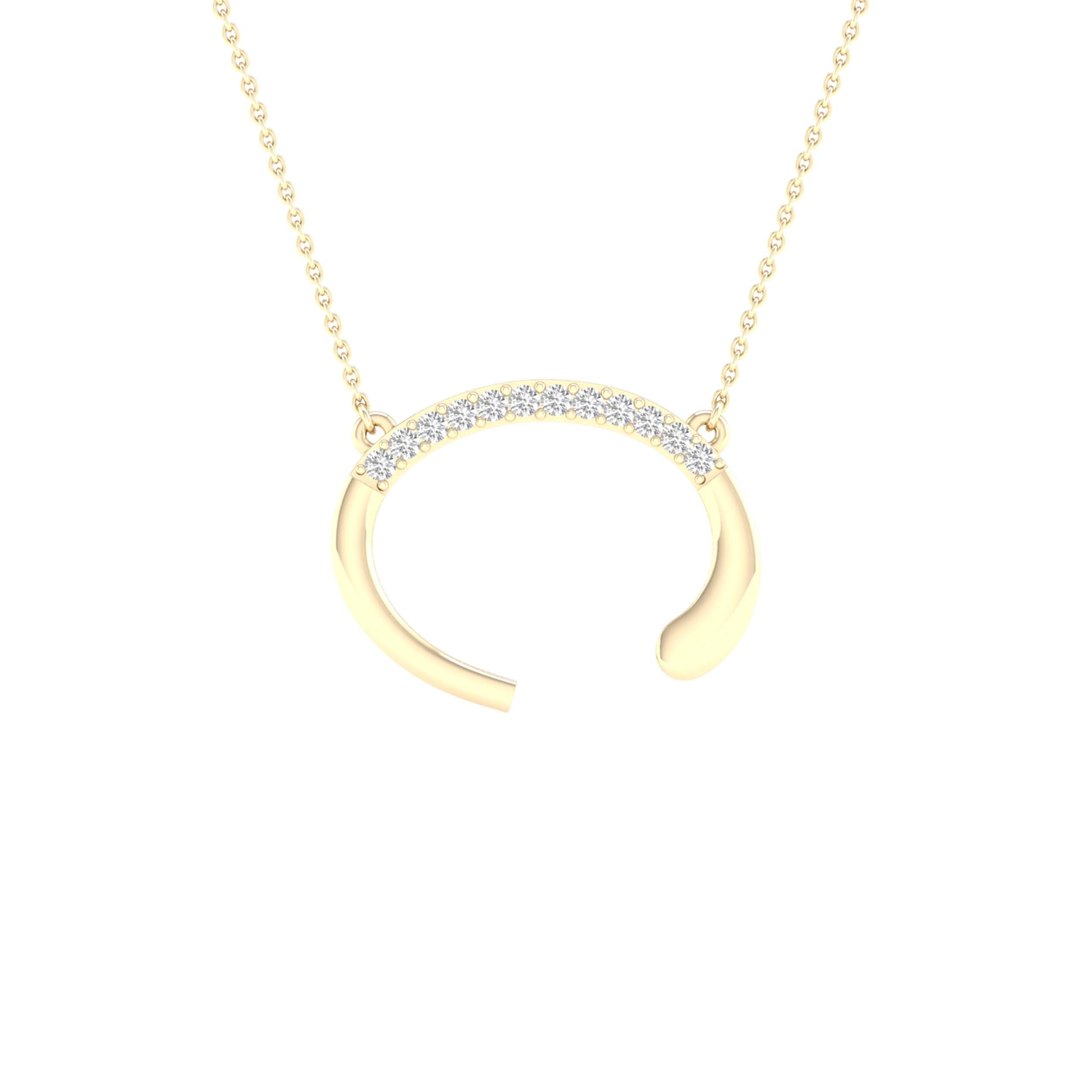 10Kt Yellow Gold 1/20Ctw-Dia Ladies Initial C" Necklace" (1.08 grams)