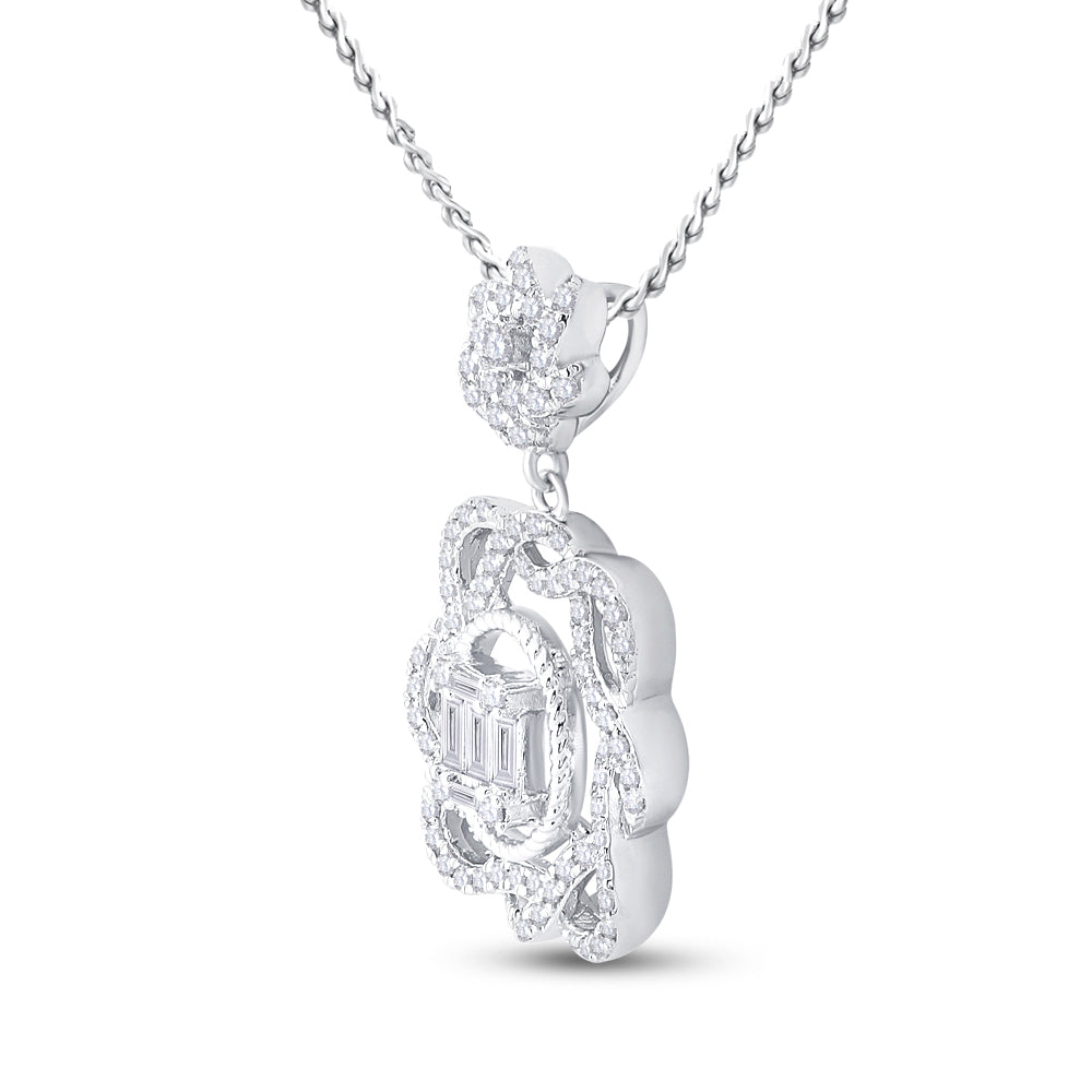 14Kt White Gold 3/8Ctw-Dia Ana M Diana Pendant (2.63 grams)