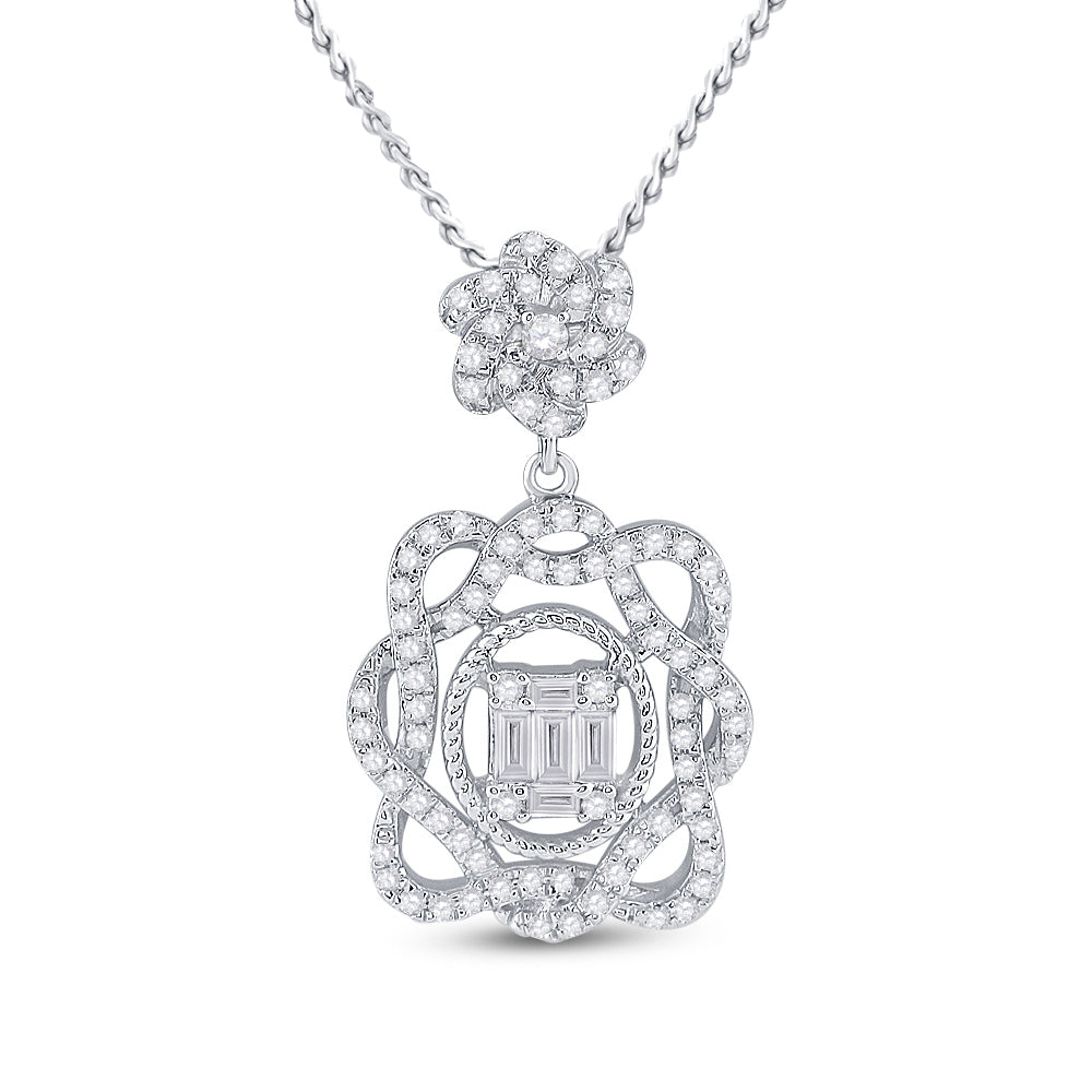 14Kt White Gold 3/8Ctw-Dia Ana M Diana Pendant (2.63 grams)