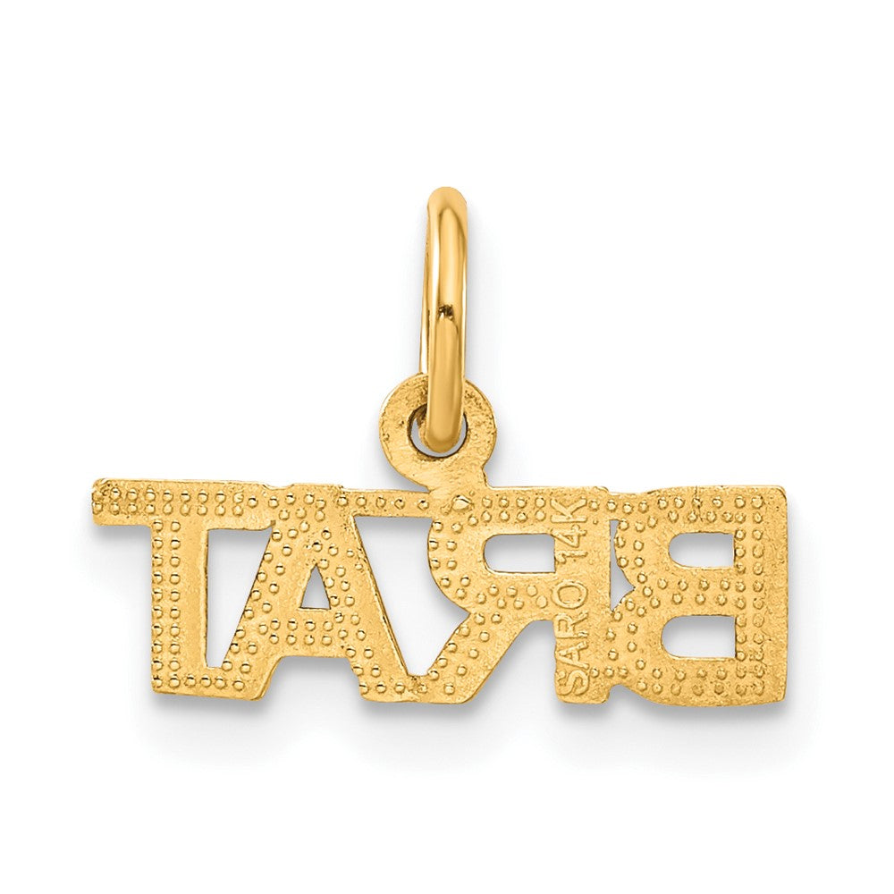 14k Yellow Gold 15 mm Polished BRAT Charm (0.58 grams)