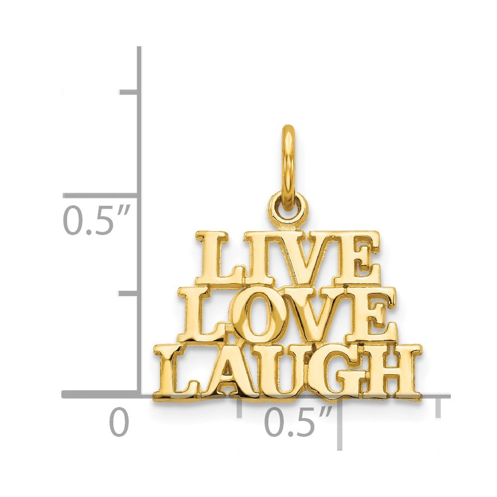 14k Yellow Gold 17 mm Talking - LIVE LOVE LAUGH Charm (1.09 grams)