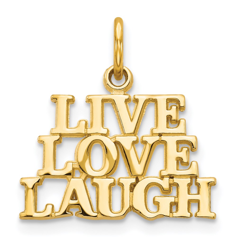 14k Yellow Gold 17 mm Talking - LIVE LOVE LAUGH Charm
