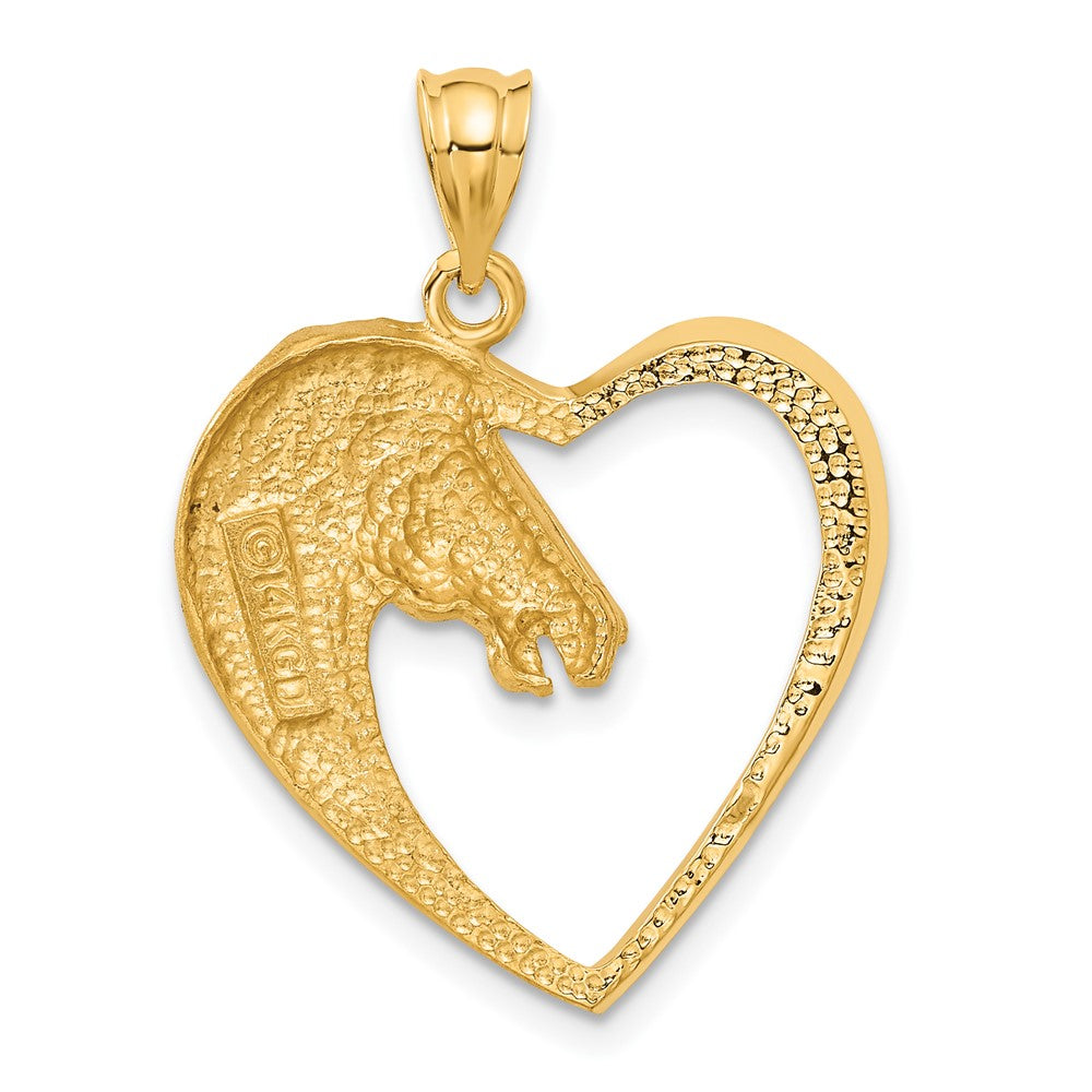 14k Horse In Heart Pendant (2.61 grams)