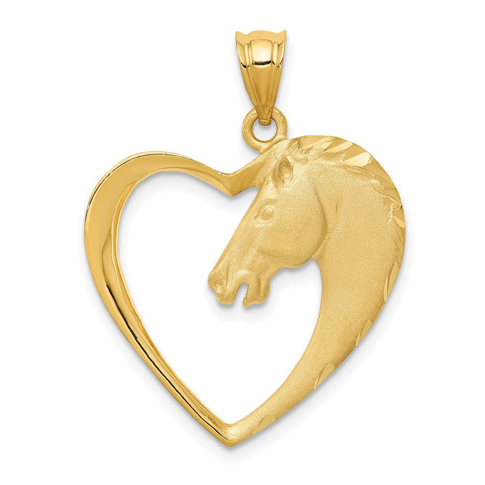 14k Horse In Heart Pendant (2.61 grams)