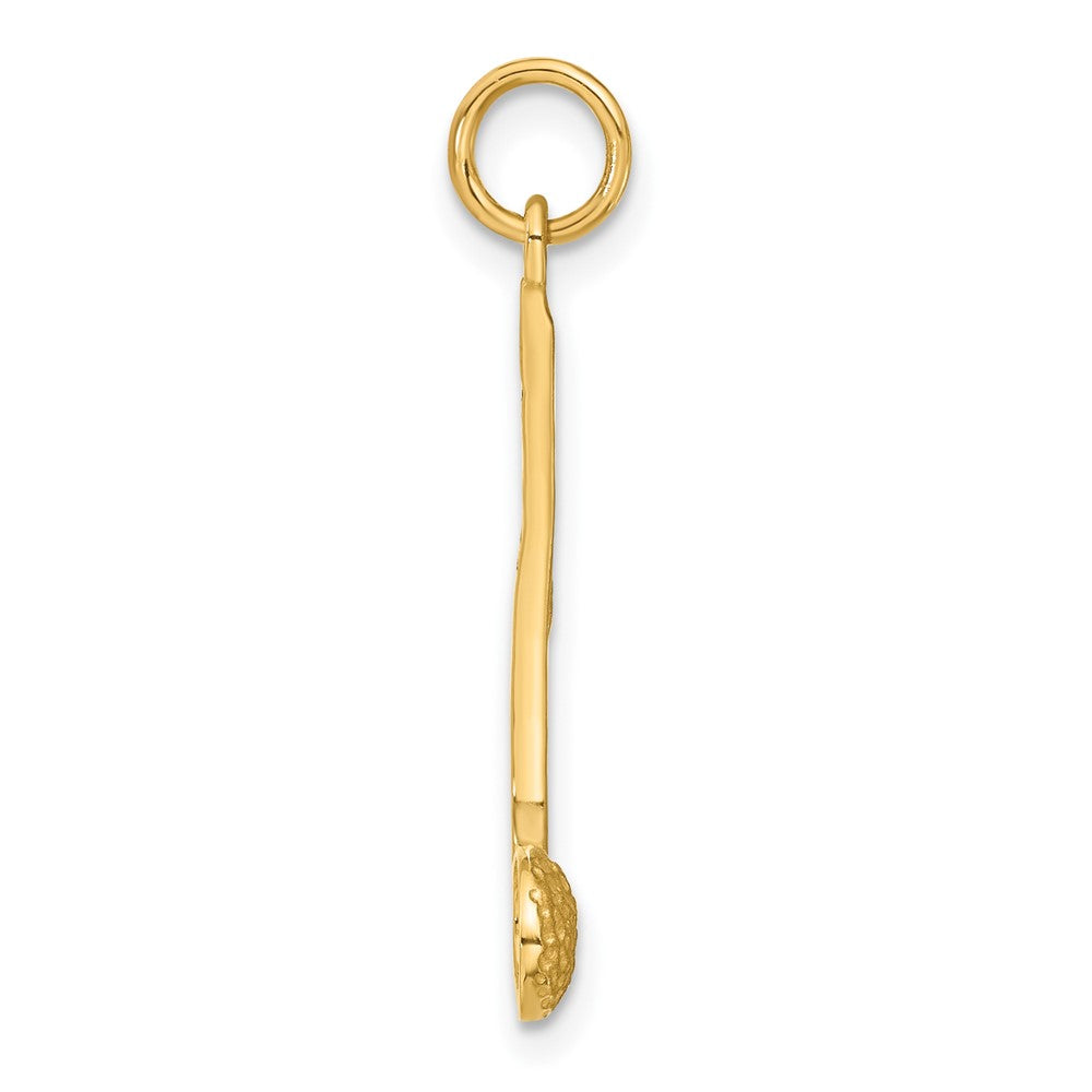 14k Yellow Gold 10 mm Satin Musical Note Charm (0.84 grams)