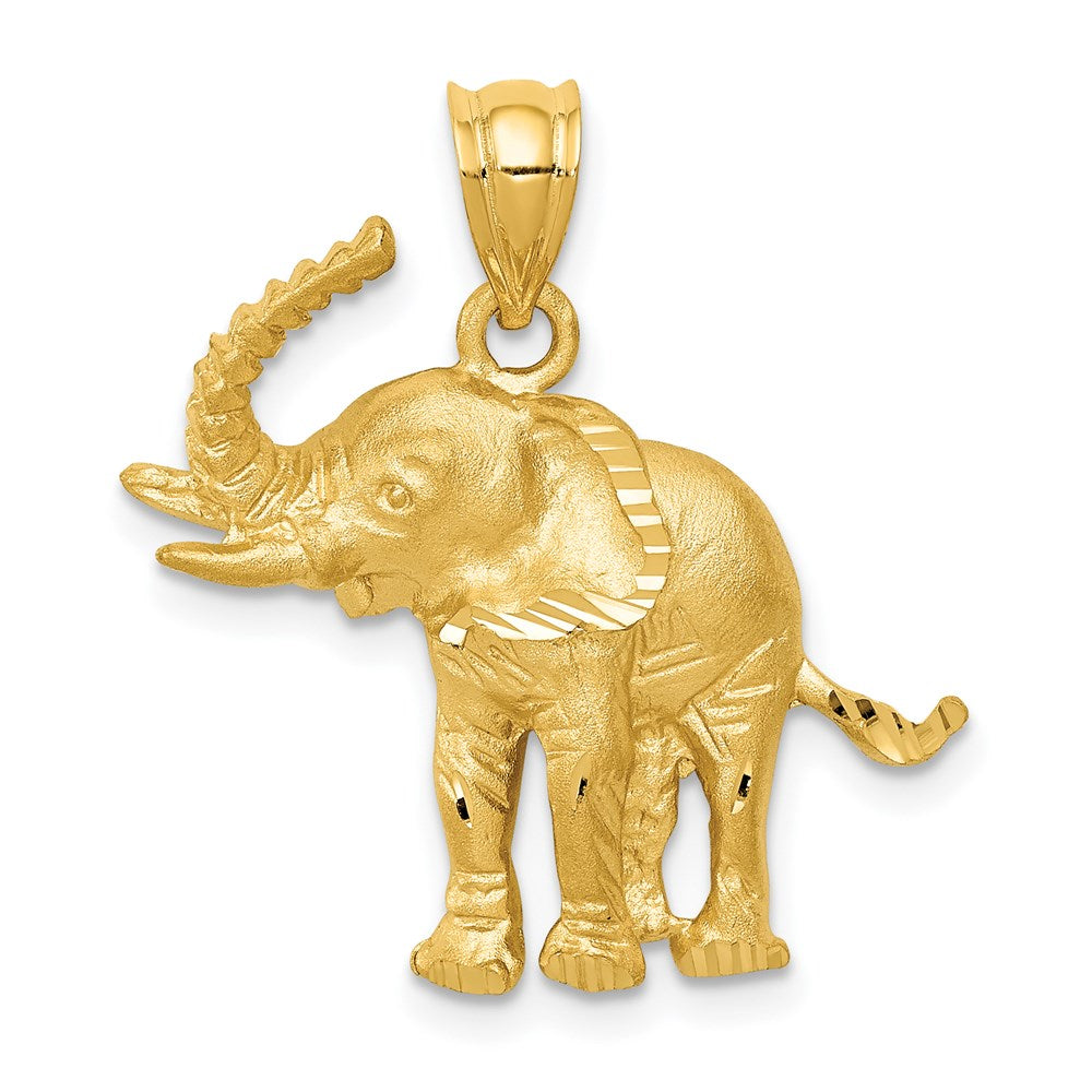 14k Yellow Gold 24 mm Elephant Pendant (3.11 grams)