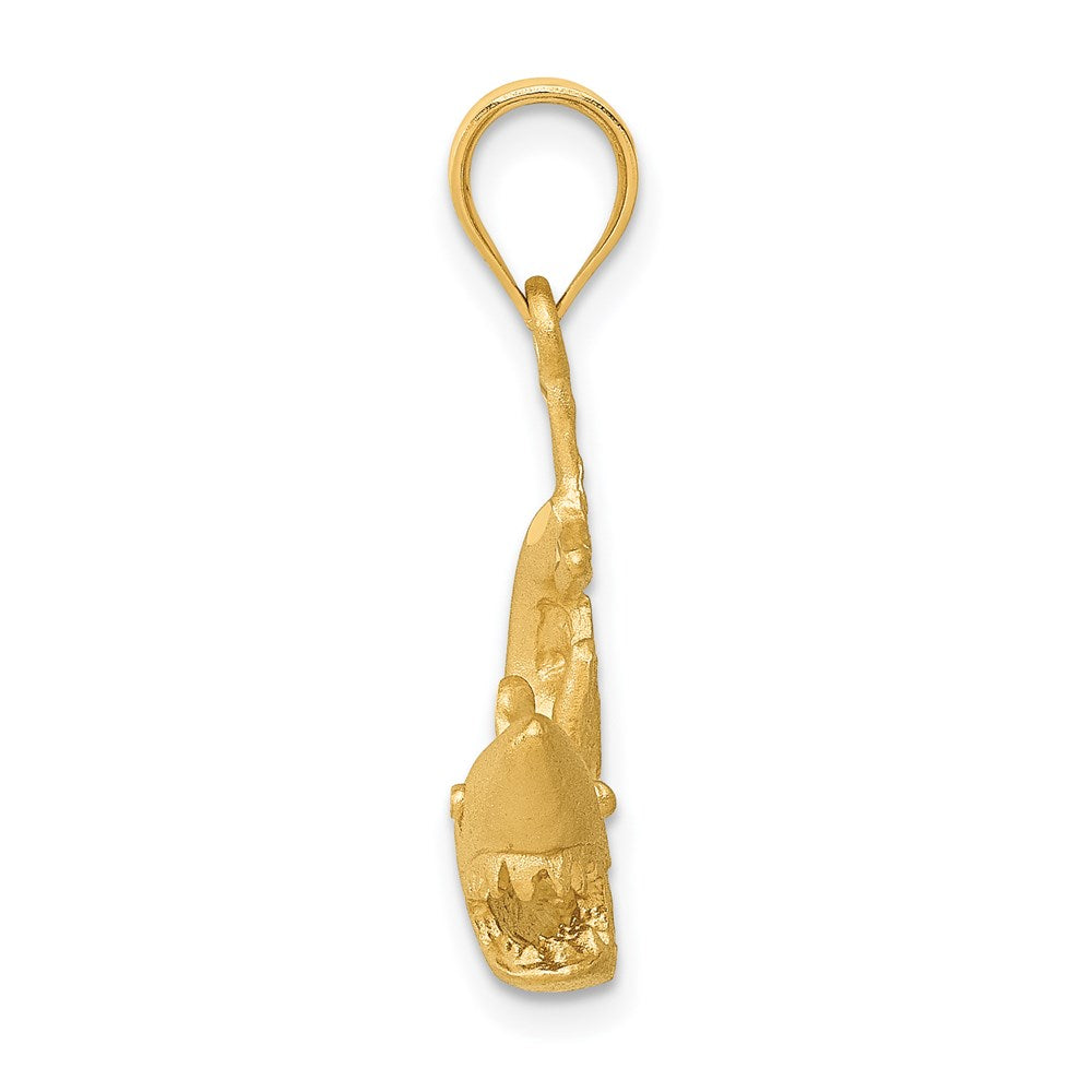 14k Yellow Gold 20 mm Shark Pendant (2.92 grams)