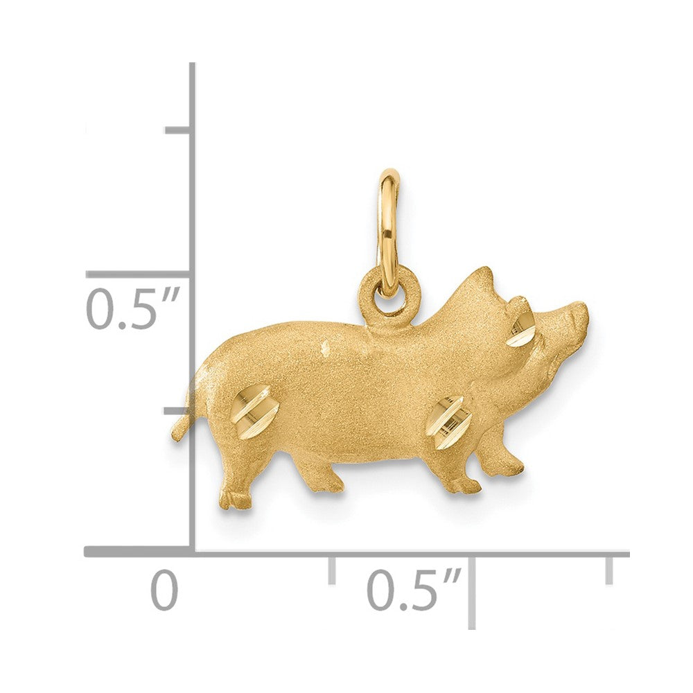 14k Yellow Gold 19 mm Pig Charm (1.89 grams)