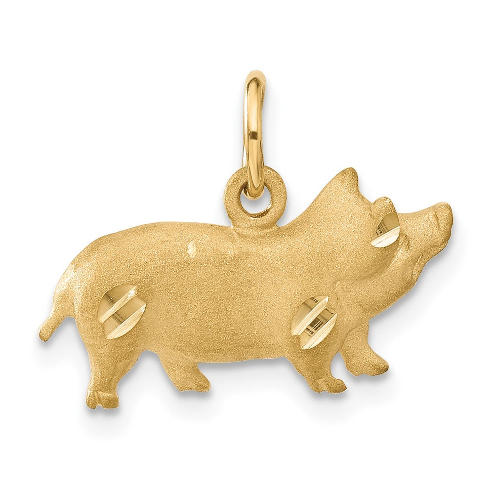 14k Yellow Gold 19 mm Pig Charm (1.89 grams)