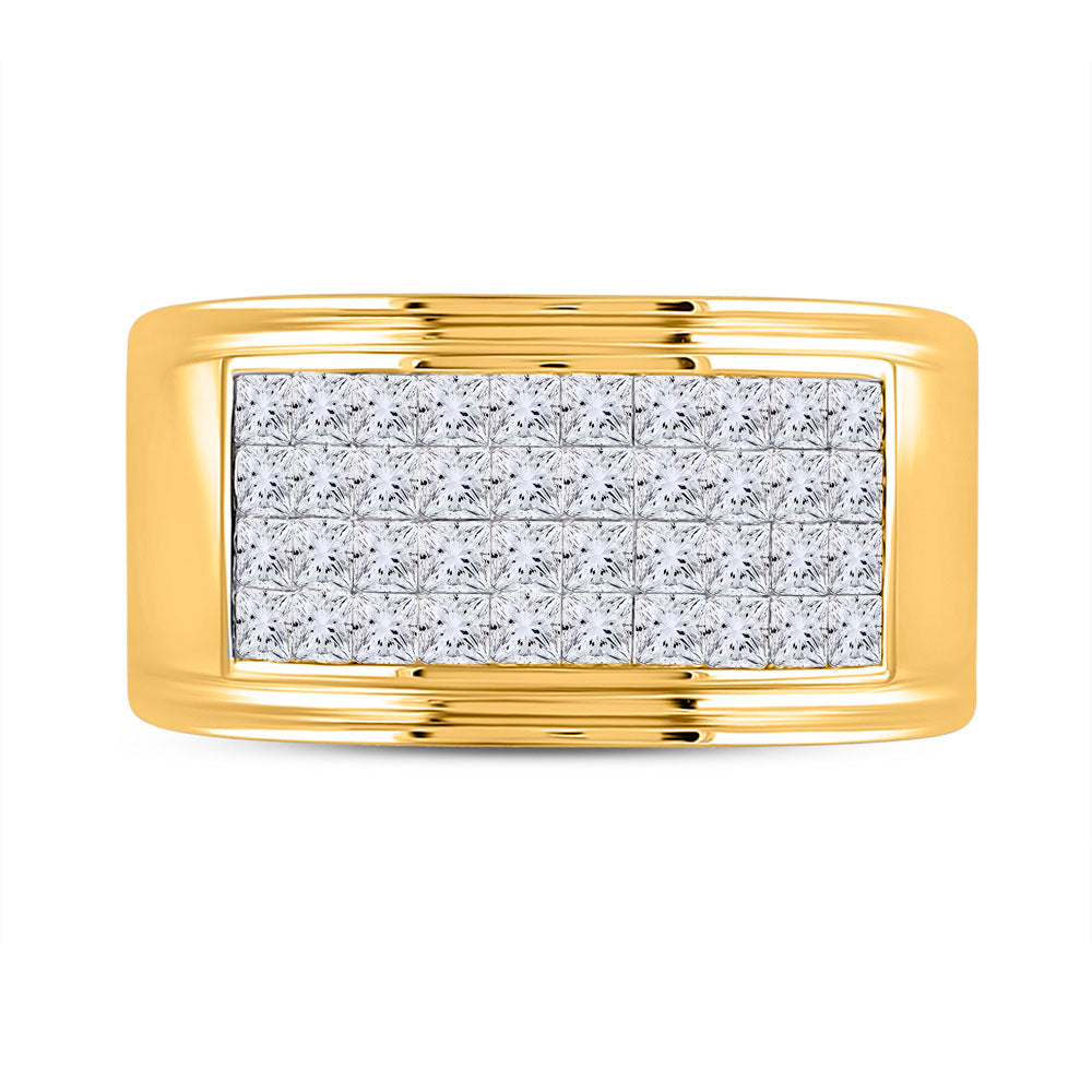 14Kt Yellow Gold 2 5/8 Ct Diamond Invisible Fashion Mens Band (12.85 grams)