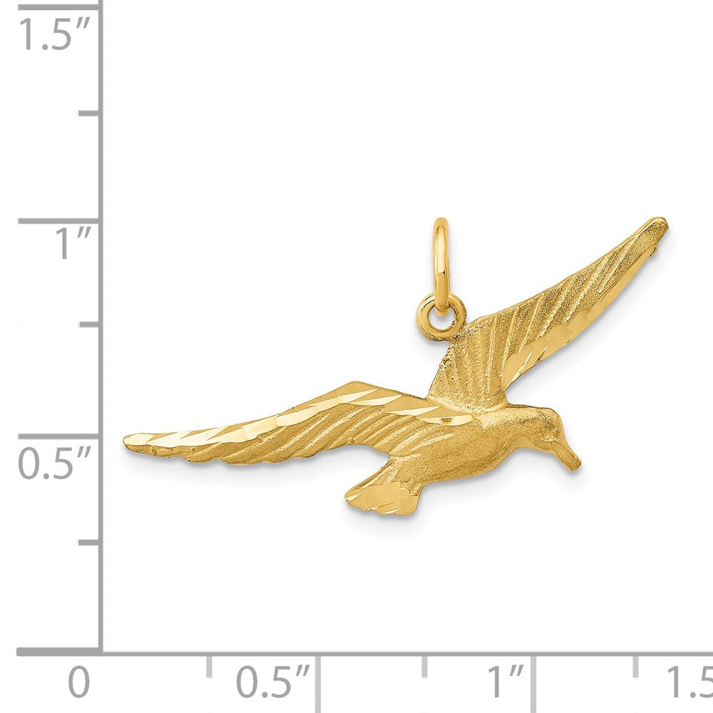 14k Yellow Gold 30 mm Seagull Charm (1.37 grams)