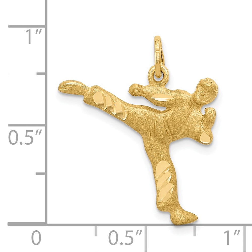 14k Yellow Gold 20 mm Male Karate Charm (1.59 grams)