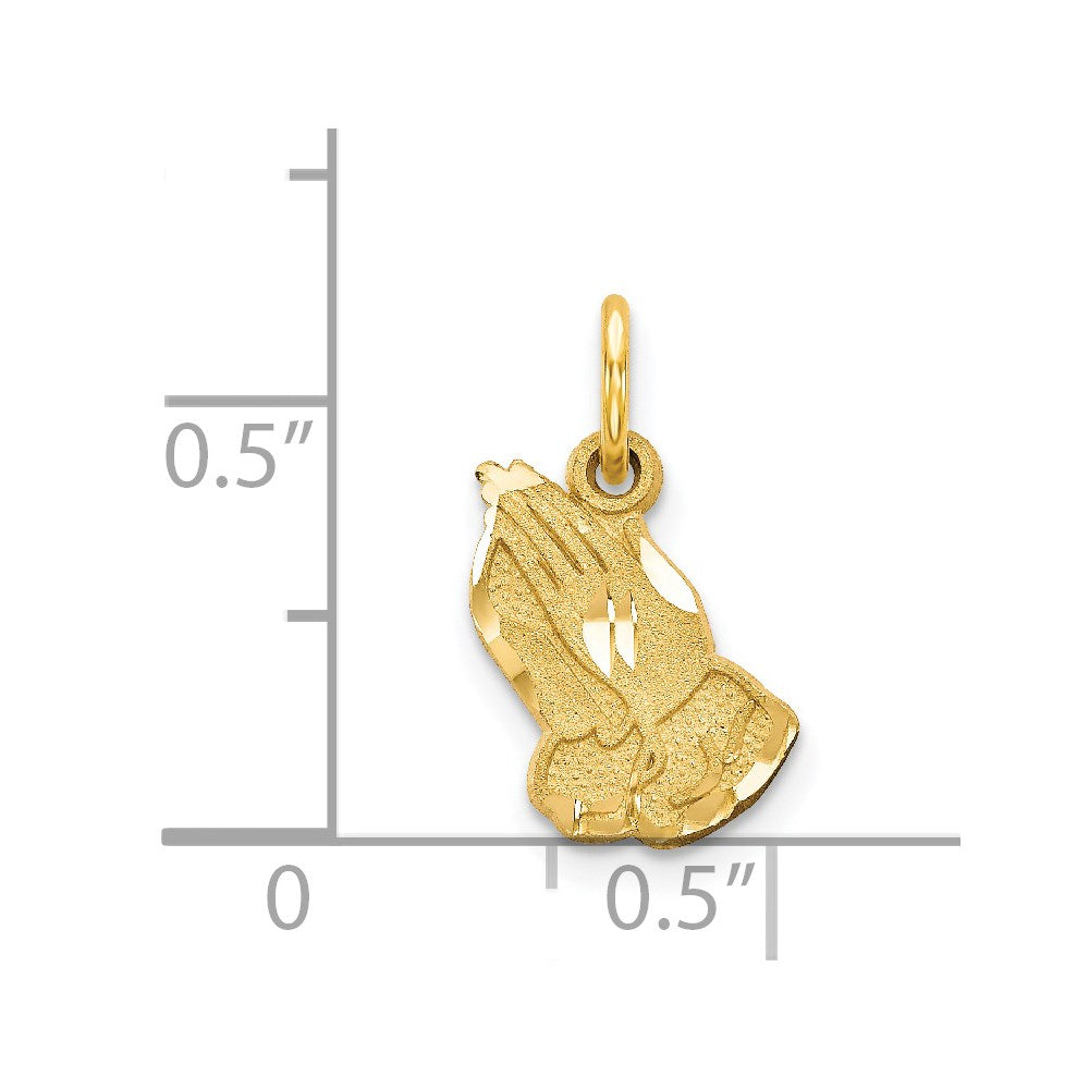 14k Yellow Gold 10 mm Praying Hands Charm (0.73 grams)