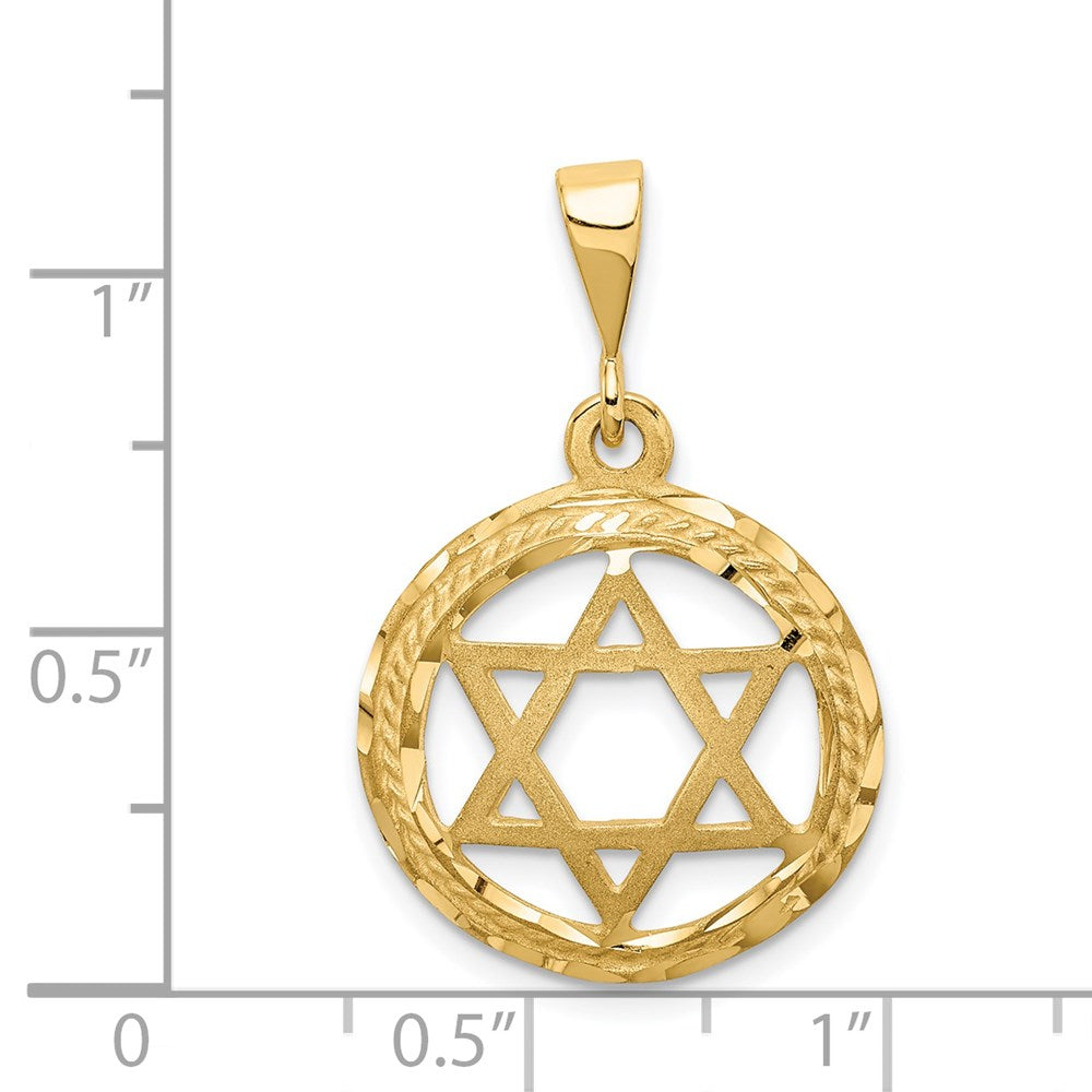 14k Yellow Gold 19 mm Star Of David Charm (1.94 grams)
