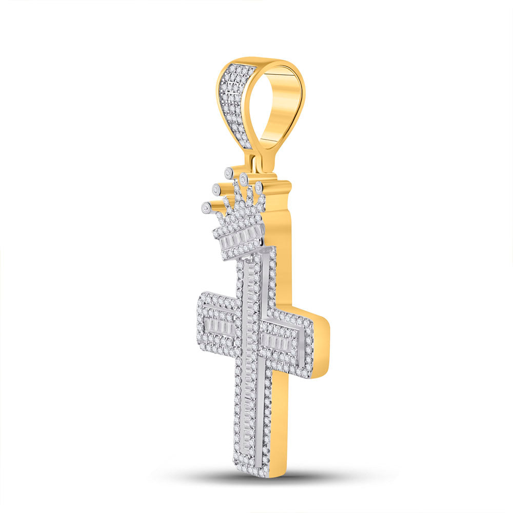 10Kt Yellow Gold 2 Ctw-Dia Cross Pendant (12.69 grams)