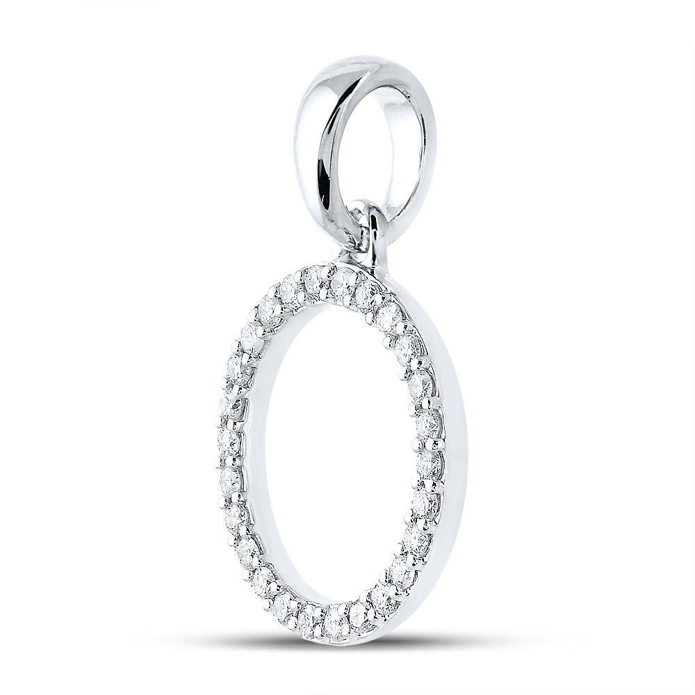 1/5Ct-Dia Cn Ladies Initial "O" Pendant (1.07 grams)