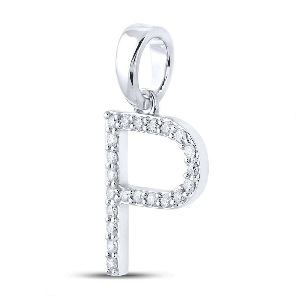1/6Ct-Dia Cn Ladies Initial "P" Pendant (1.18 grams)