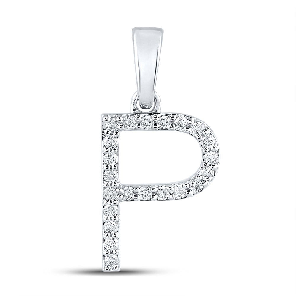 1/6Ct-Dia Cn Ladies Initial "P" Pendant (1.18 grams)
