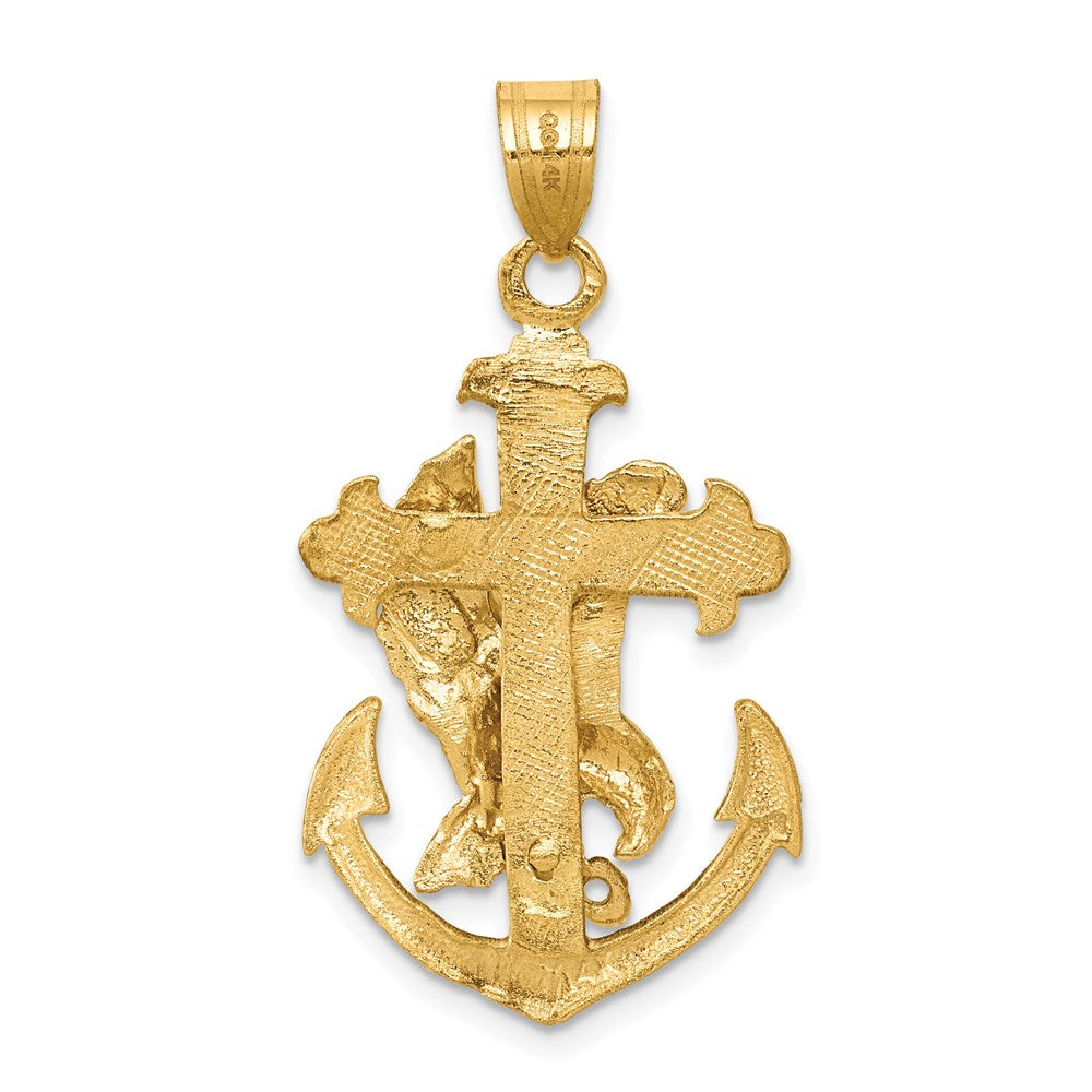 14k Yellow Gold 20 mm Mariners Cross w/Eagle Pendant (2.47 grams)