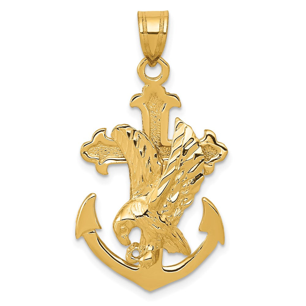 14k Yellow Gold 20 mm Mariners Cross w/Eagle Pendant (2.47 grams)
