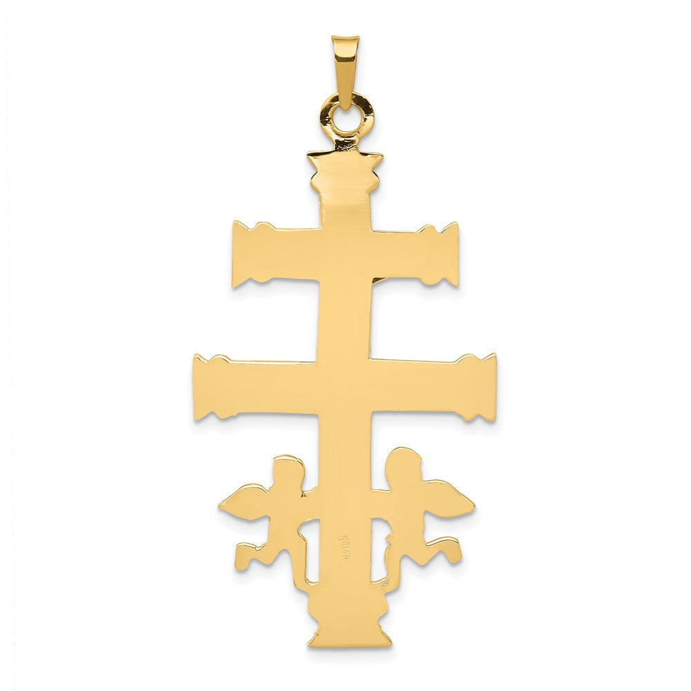 14k Two-tone 25 mm Cara Vaca Jesus Crucifix Pendant (3.8 grams)