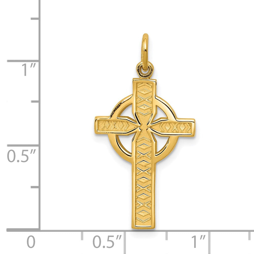 14k Yellow Gold 16 mm Celtic Cross Pendant (1.19 grams)