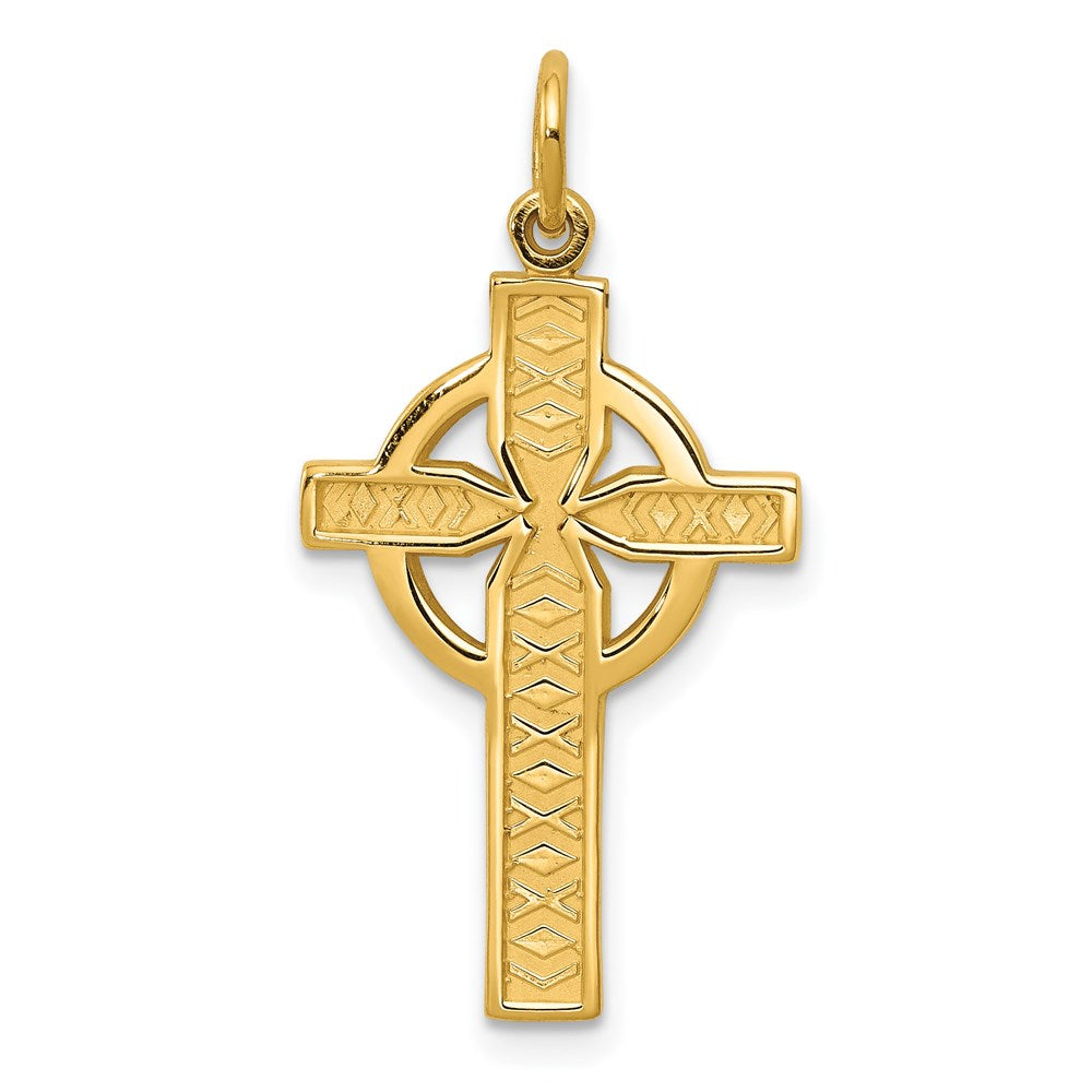 14k Yellow Gold 16 mm Celtic Cross Pendant (1.19 grams)