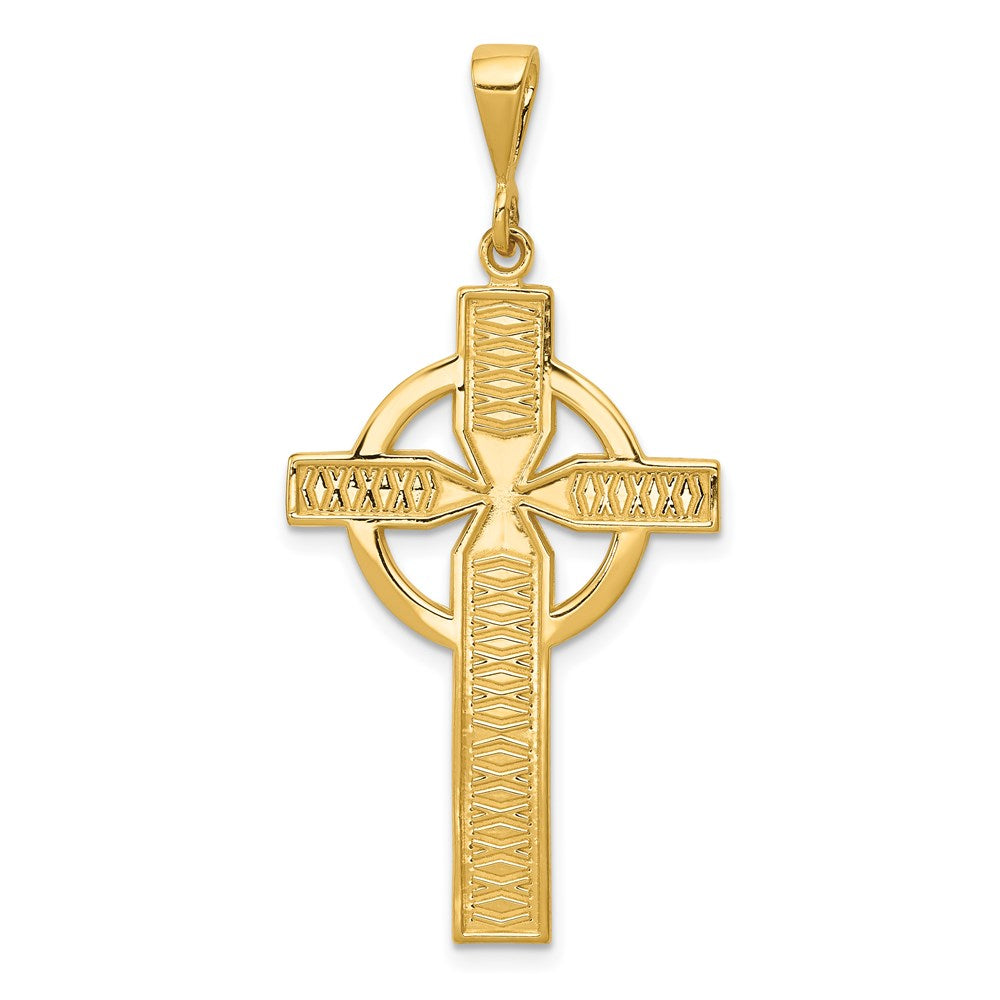 14k Yellow Gold 21 mm Celtic Cross Pendant (2.11 grams)
