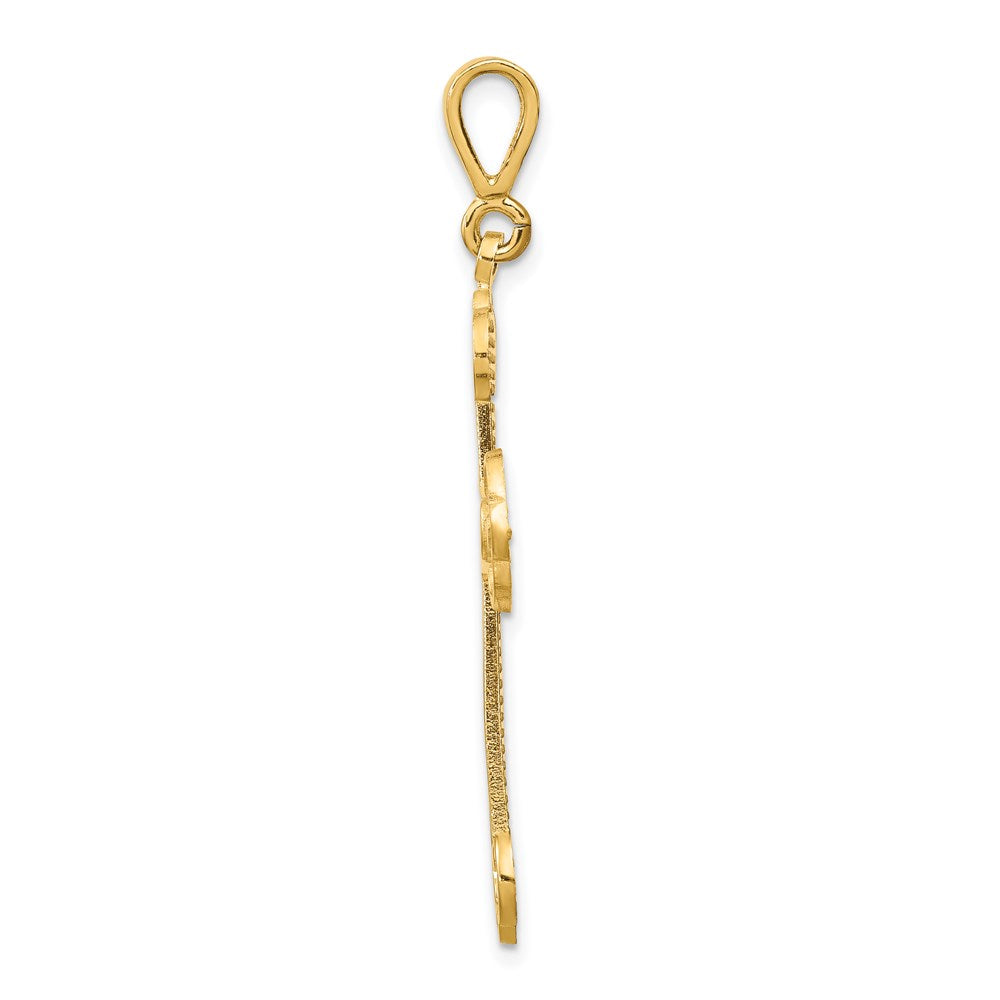 14k Yellow Gold 26 mm Budded Cross Pendant (2.98 grams)