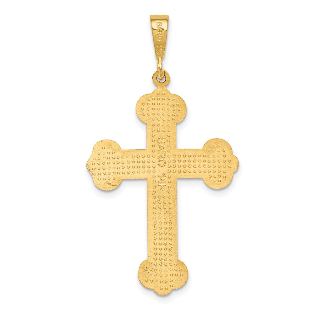 14k Yellow Gold 26 mm Budded Cross Pendant (2.98 grams)