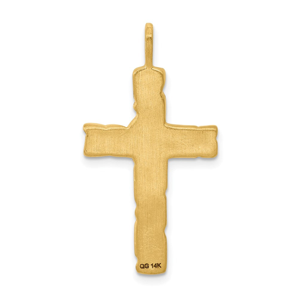 14k Yellow Gold 18 mm Nugget Cross Pendant (3.06 grams)