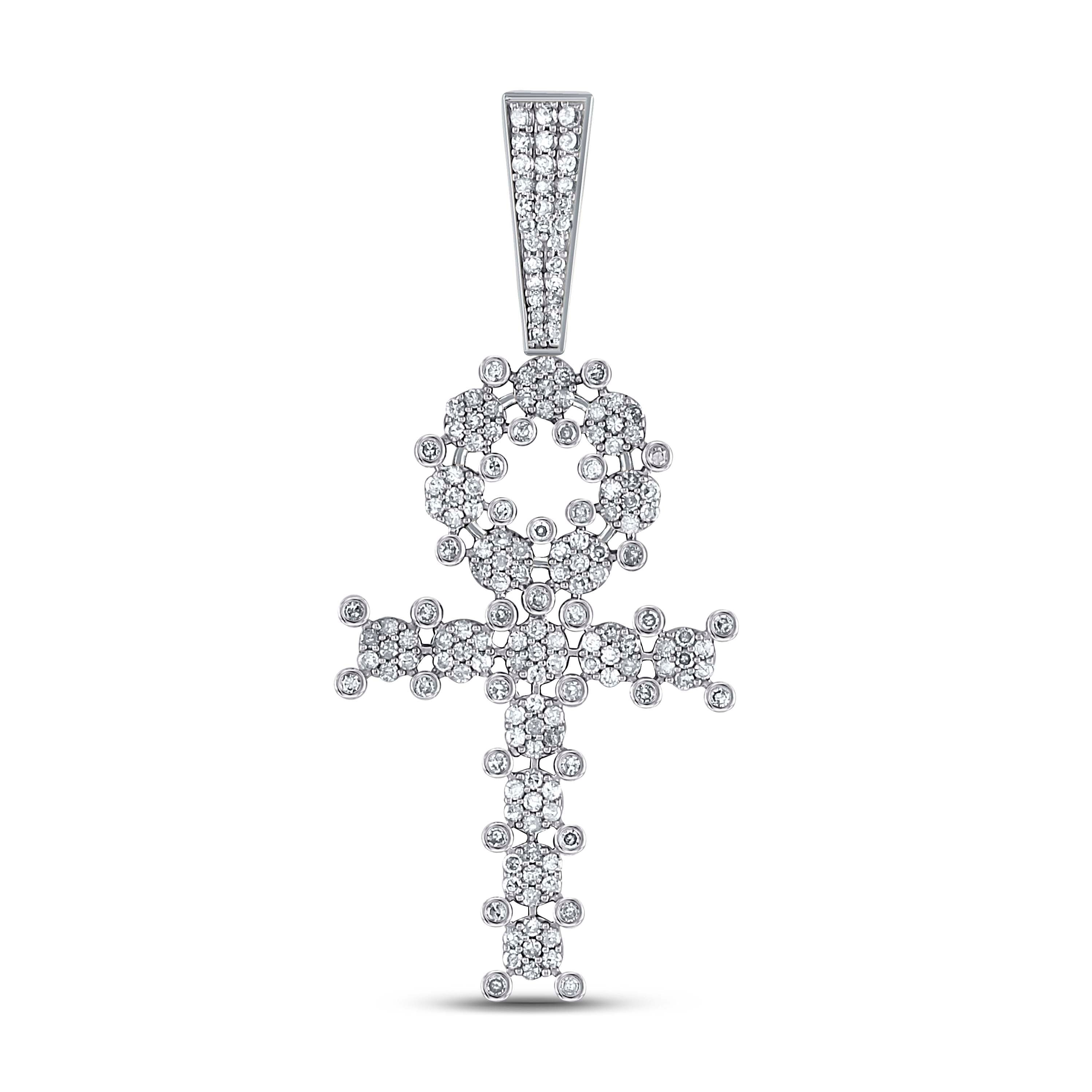 1Ctw-Dia Ankh Cross Mens Charm (5.43 grams)