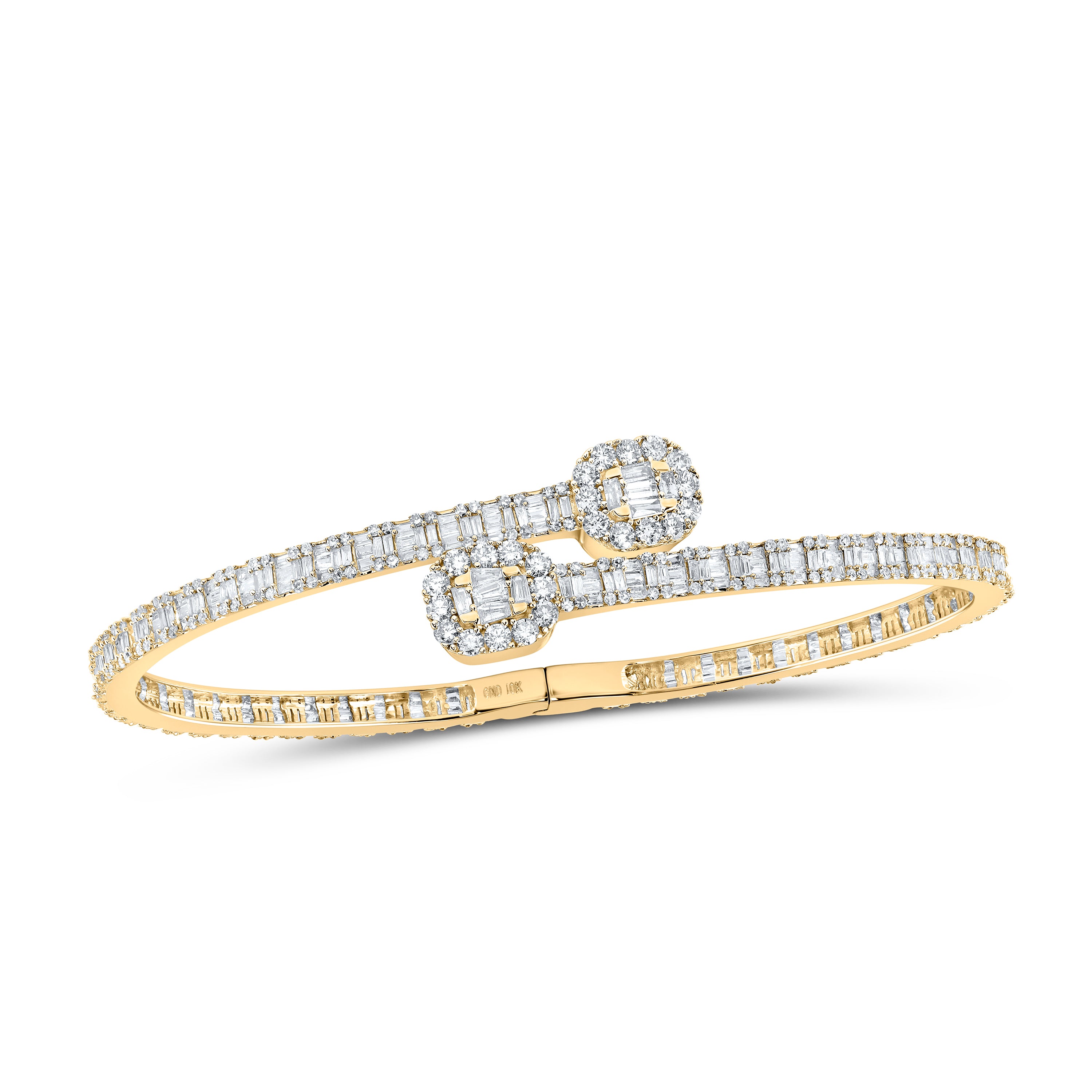 10Kt Yellow Gold 4 1/4Ctw-Diamond Cuff Bangle (13.34 grams)