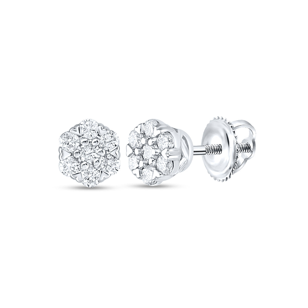 1/4Ctw-Dia Cn Fashion Flower Earring (0.92 grams)