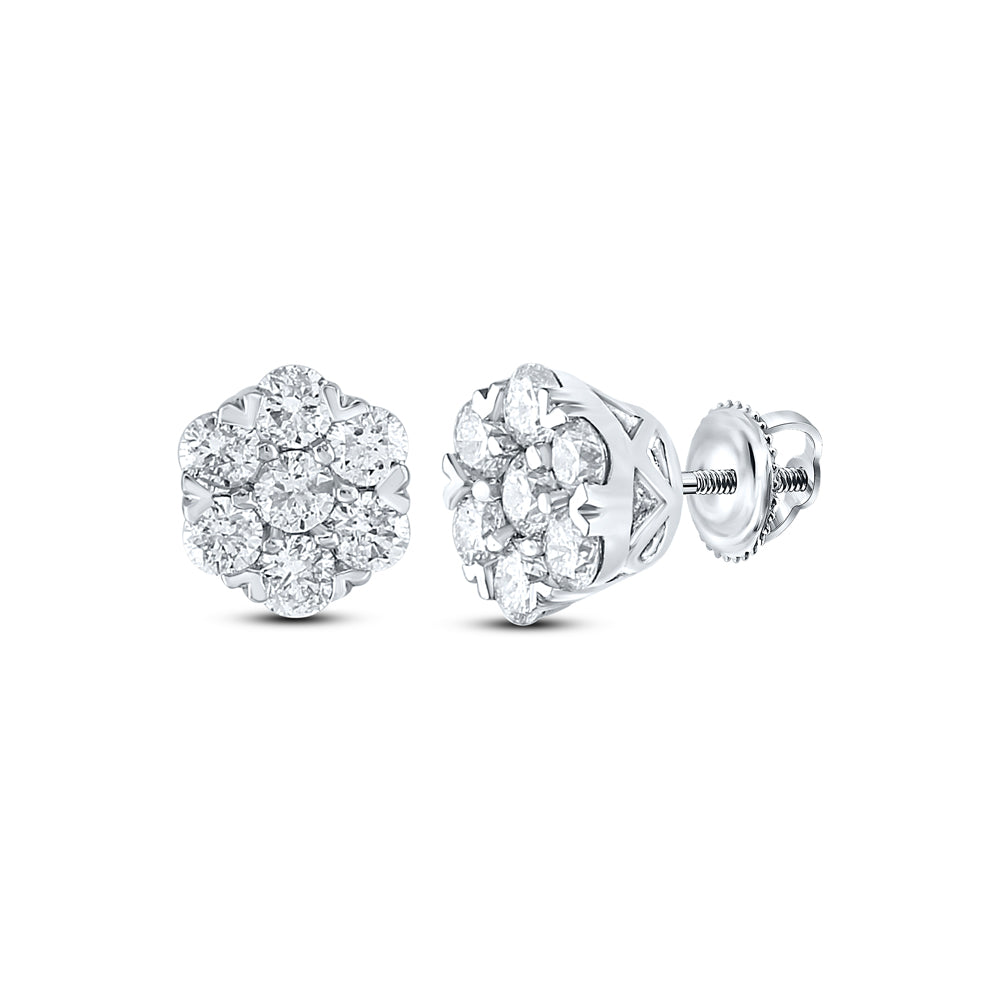 5/8Ctw-Dia Cn Fashion Flower Earring (1.14 grams)