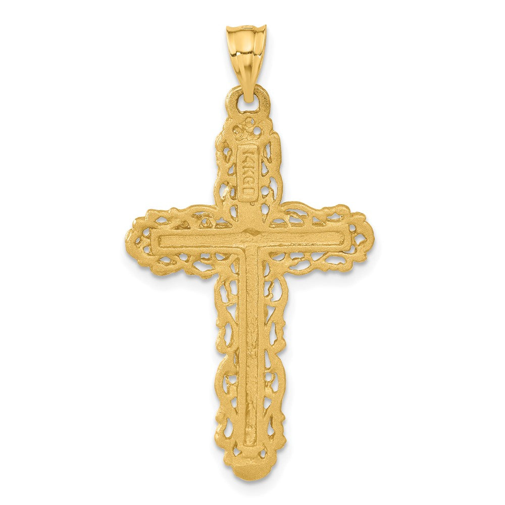 14k Yellow Gold 23 mm Jesus Crucifix Charm (4.33 grams)