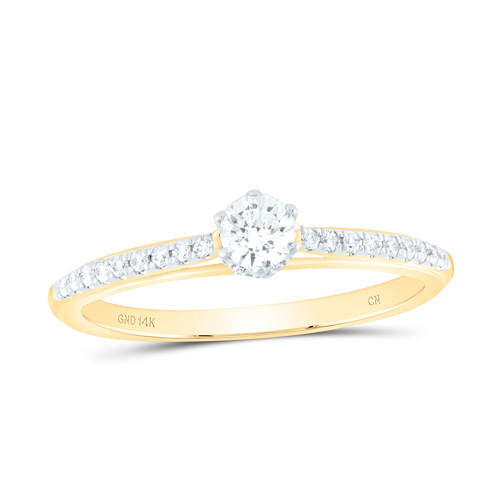 1/3Ctw-Dia Cn 1/5Ct-Crd No Halo Engagement Ring (1.92 grams)