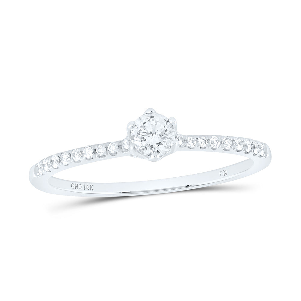 1/3Ctw-Dia Cn 1/5Ct-Crd No Halo Engagement Ring (1.59 grams)